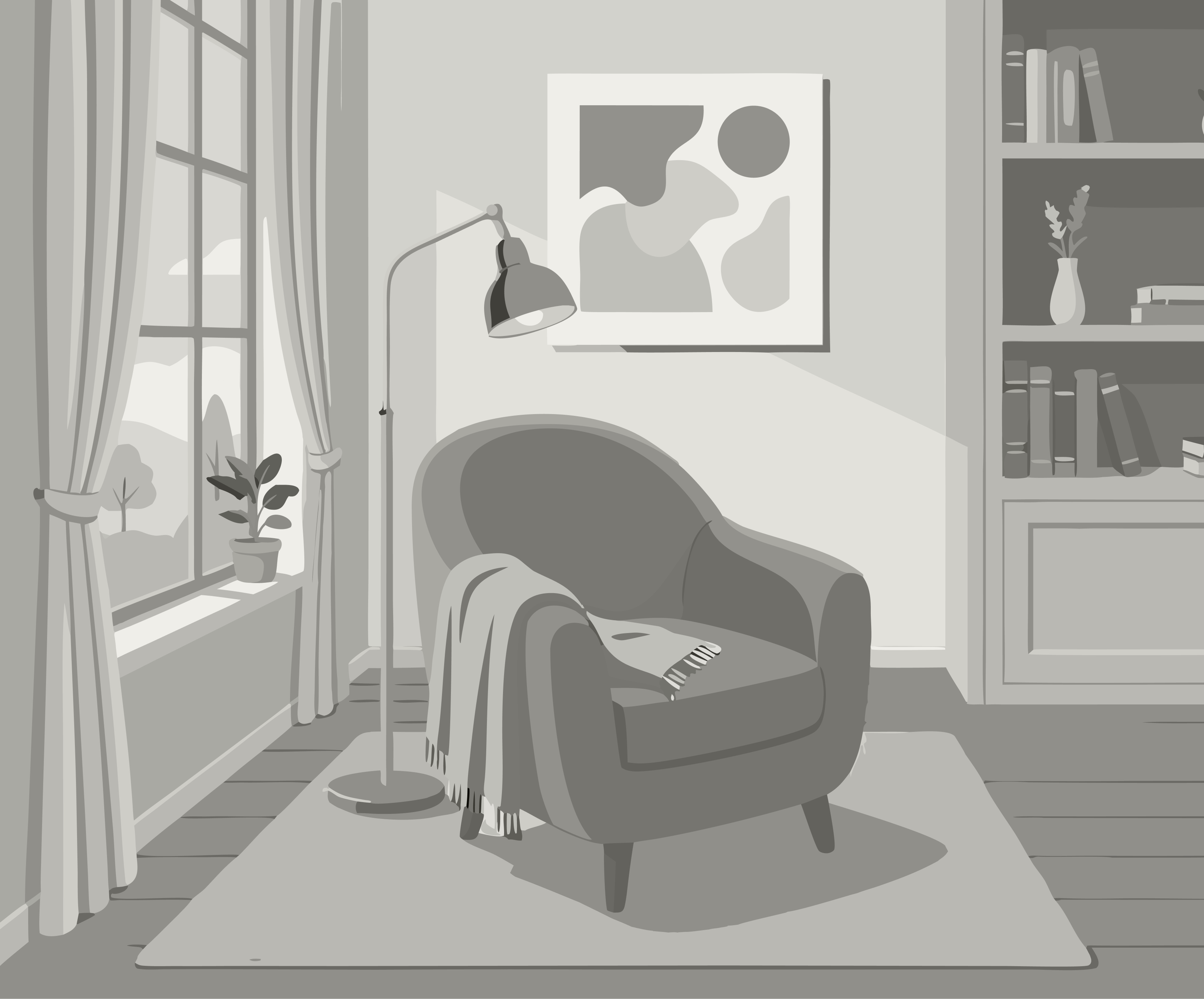 Chambre Lit Queen-Size avec Salle de Bains Commune